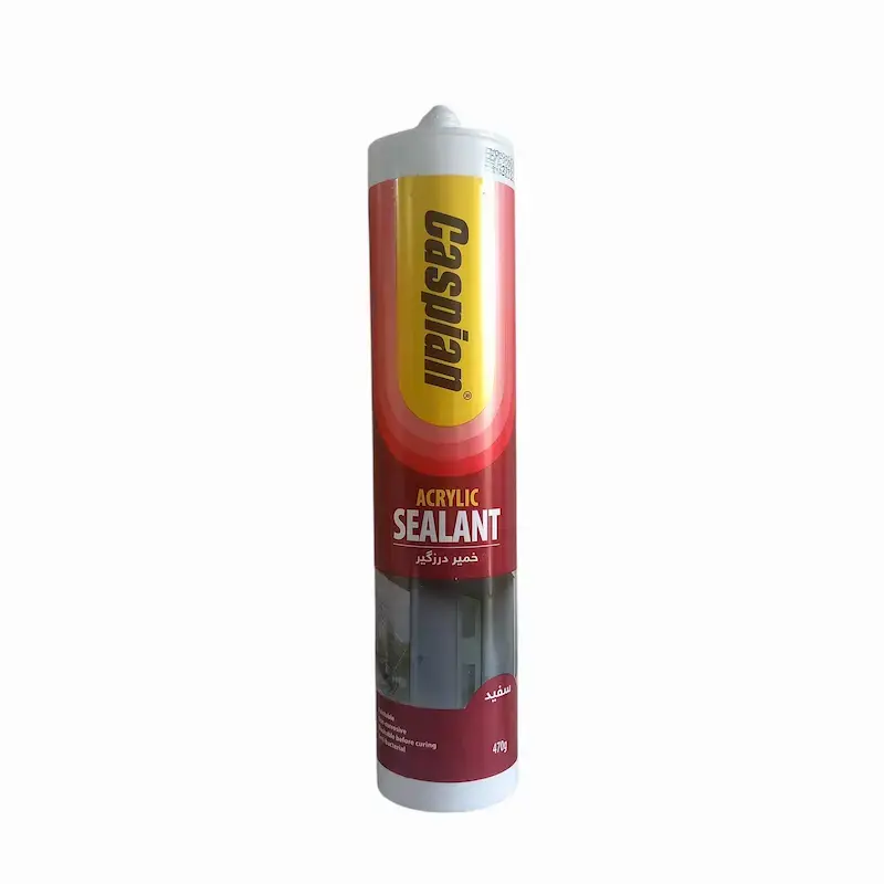 چسب خمیر درزگیر سفید(چسب ماستیک) مدل اکریلیک کارتریج 470 گرمی کاسپین
